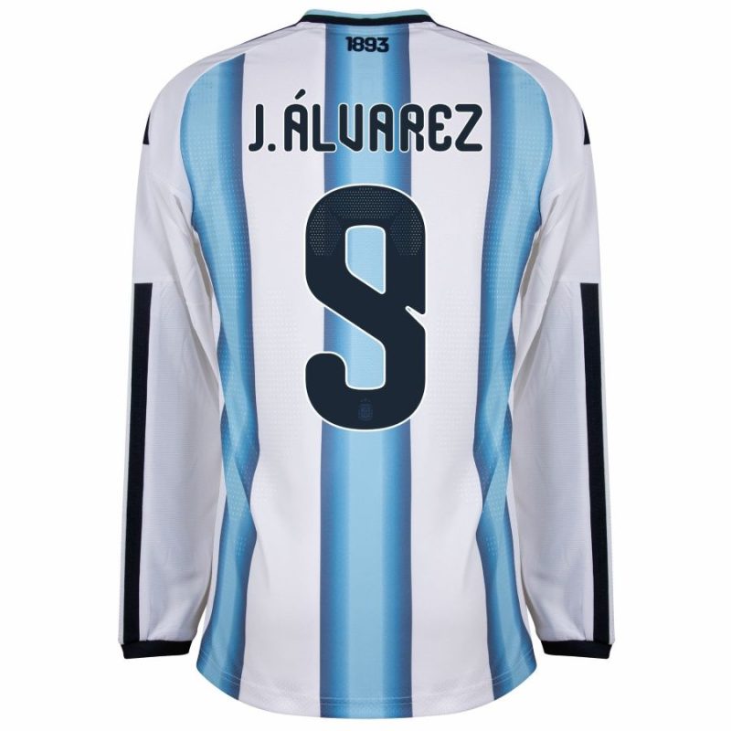 Maillot Argentine Domicile 2026 2027 Manches Longues J. Alvarez (2) Maillot Argentine Domicile 2026 2027 Manches Longues J. Alvarez (2)
