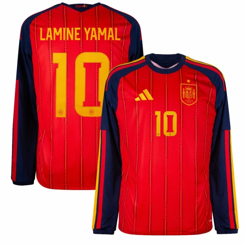 Maillot Espagne Domicile 2026 2027 Lamine Yamal 10 Manches Longues (1)