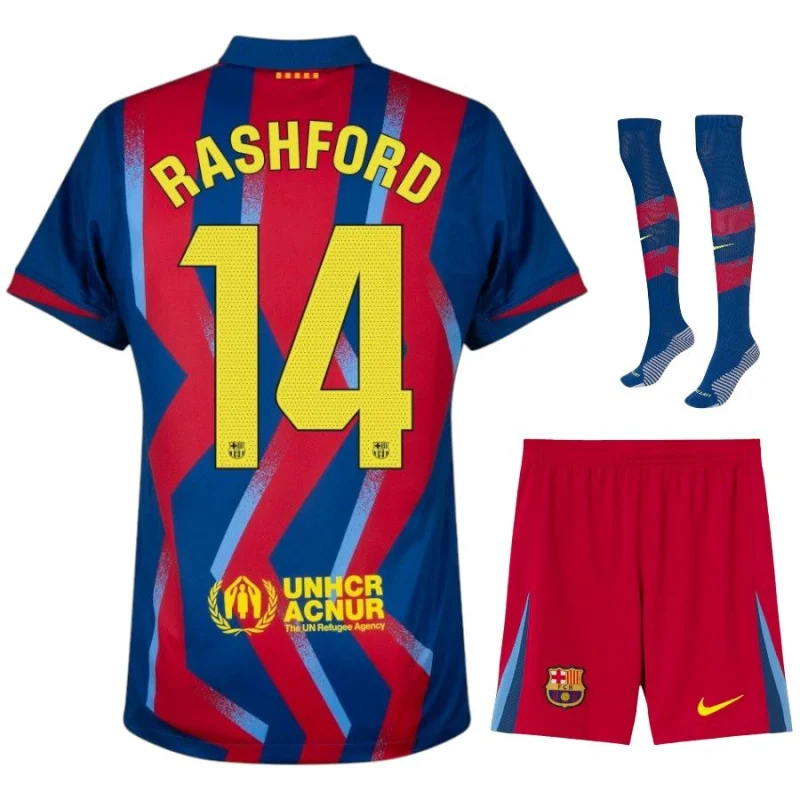 Barca Fourth 2025/2026 Rashford Kids' Kit Jersey for Children