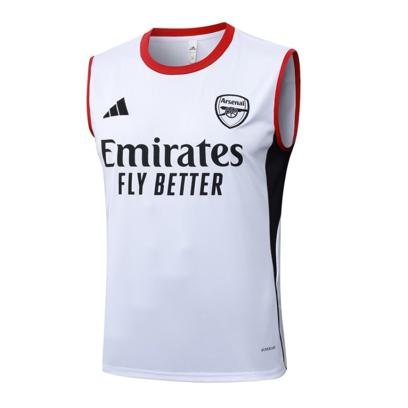 Debardeur Short Arsenal 2025 2026 Blanc Rouge (2) Debardeur Short Arsenal 2025 2026 Blanc Rouge