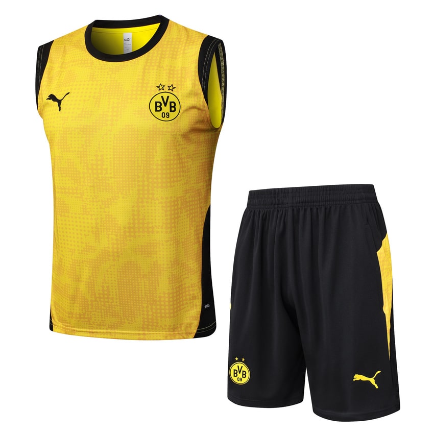 Debardeur Short Dortmund 2025 2026 Jaune Noir (1) Debardeur Short Dortmund 2025 2026 Jaune Noir