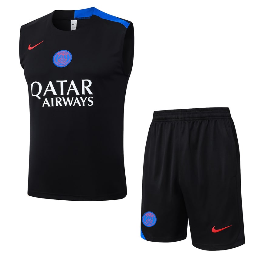 Debardeur Short PSG 2025 2026 Noir Foncé (1) Debardeur Short PSG 2025 2026 Noir Foncé