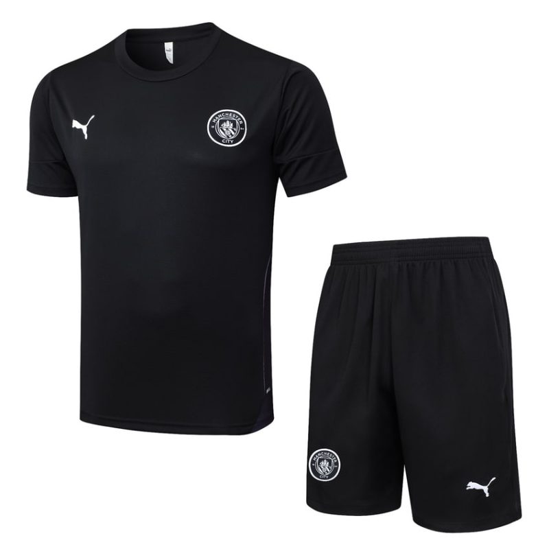 Ensemble Maillot Short Manchester City 2025 2026 Noir Sombre (1) Ensemble Maillot Short Manchester City 2025 2026 Noir Sombre