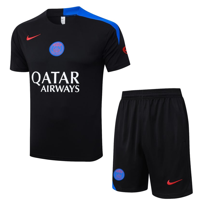 Ensemble Maillot Short PSG 2025 2026 Noir Foncé