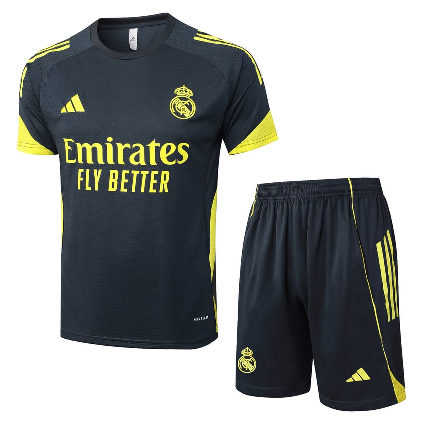 Ensemble Maillot Short Real Madrid 2025 2026 Noir Foncé