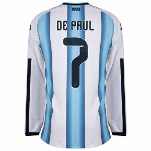 Maillot Argentine Domicile 2026 2027 De Paul Manches Longues (3)