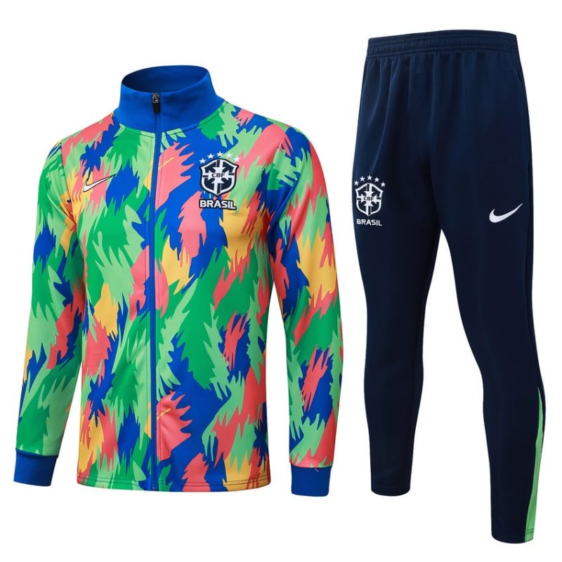 Survetement Bresil Veste 2025 2026 Vert Bleu