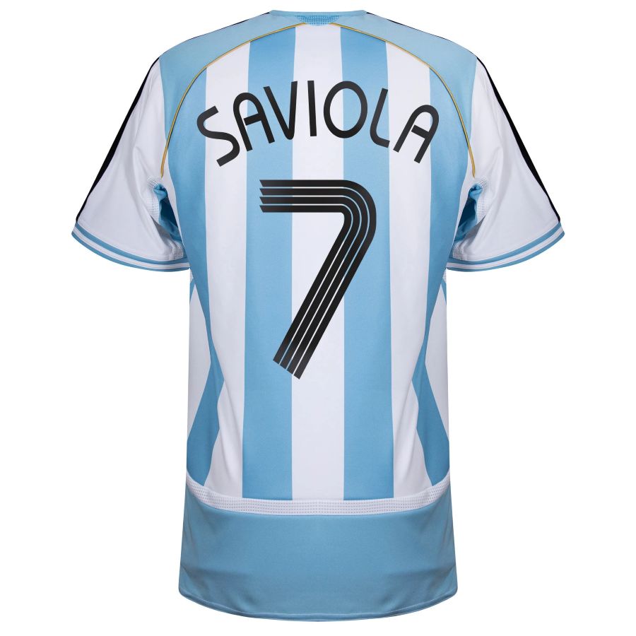 Maillot Argentine Adidas Domicile 2006 Saviola (3)