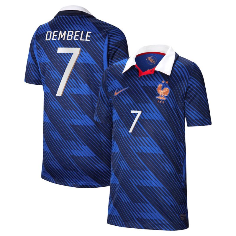 Maillot Equipe de France Enfant Domicile Coupe du Monde 2026 Dembele