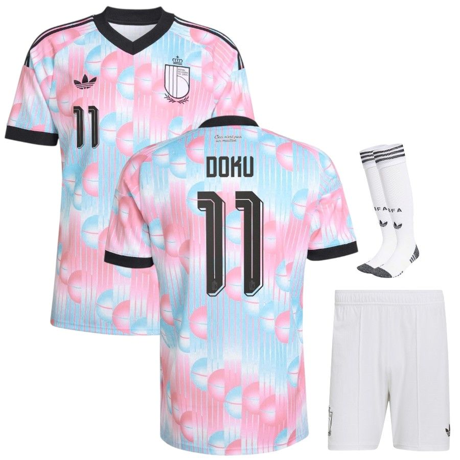 Kit de camiseta infantil de Bélgica, visitante, 2026-2027 Doku-1.jpg
