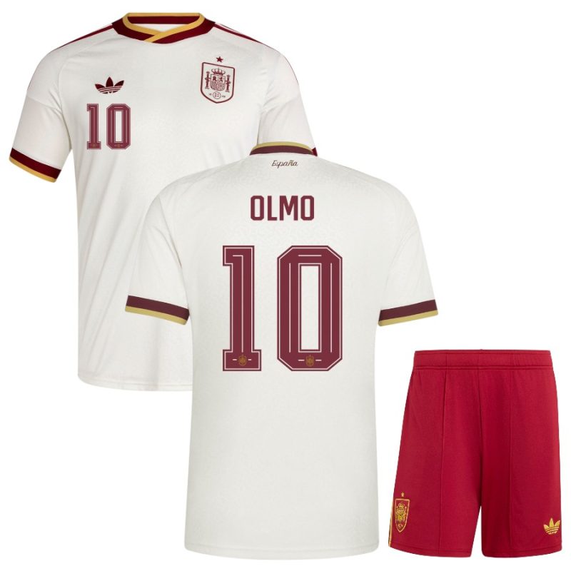 Equipación de camiseta de visitante de España para niños 2026-2027 Olmo.jpg