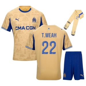 Camiseta infantil Weah de la cuarta equipación del Olympique de Marseille (OM) 2025/2026
