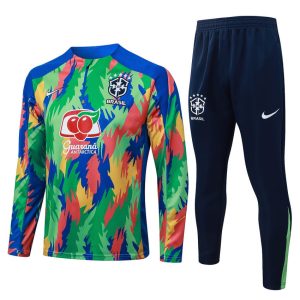Survetement Bresil Training 2025 2026 Vert Bleu