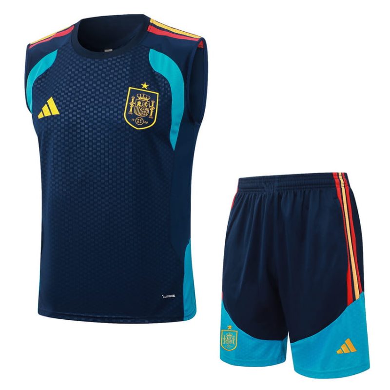 Debardeur Short Espagne 2026 2027 Bleu Sombre