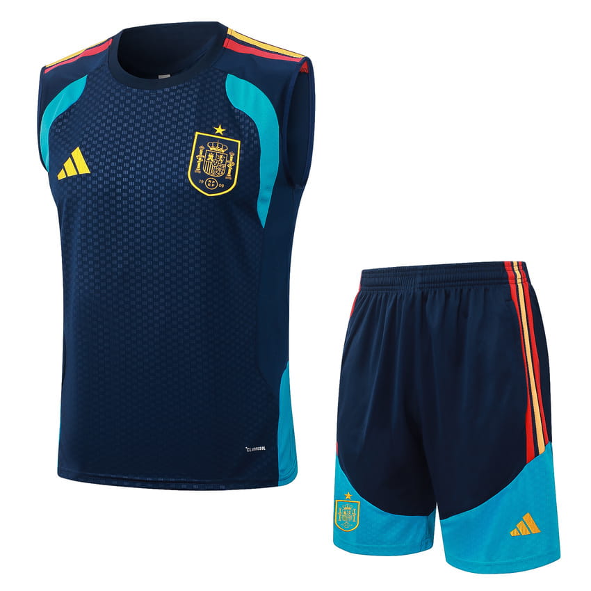 Debardeur Short Espagne 2026 2027 Bleu Sombre