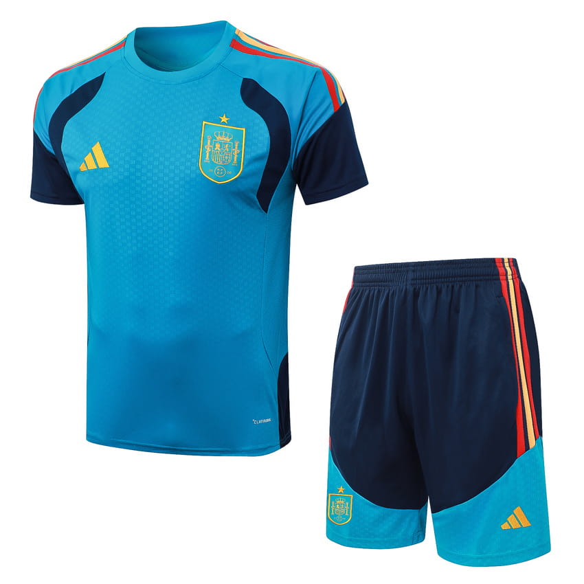 Ensemble Maillot Short Espagne 2026 2027 Bleu Clair