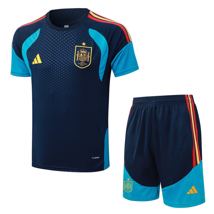 Ensemble Maillot Short Espagne 2026 2027 Bleu Sombre