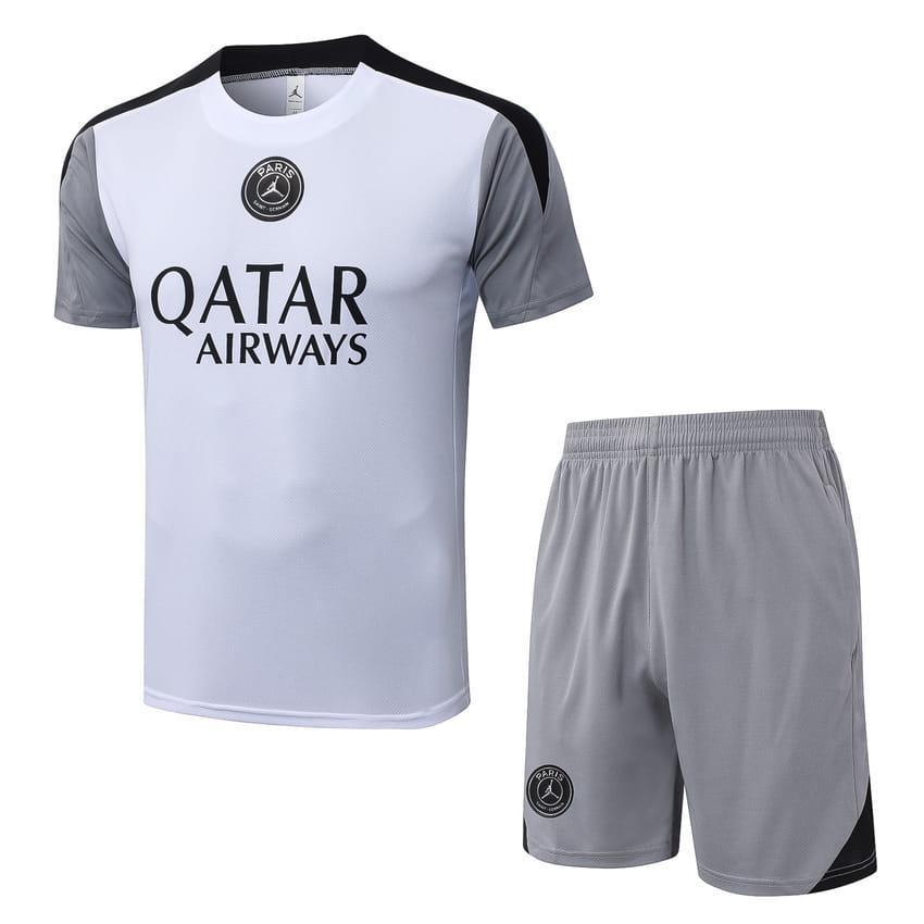 Ensemble Maillot Short PSG 2026 2027 Blanc Gris