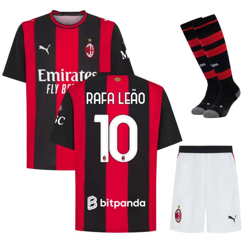 Maillot Kit Enfant Milan AC Domicile 2026 2027 Rafael Leao Maillot Kit Enfant Milan AC Domicile 2026 2027 Rafael Leao