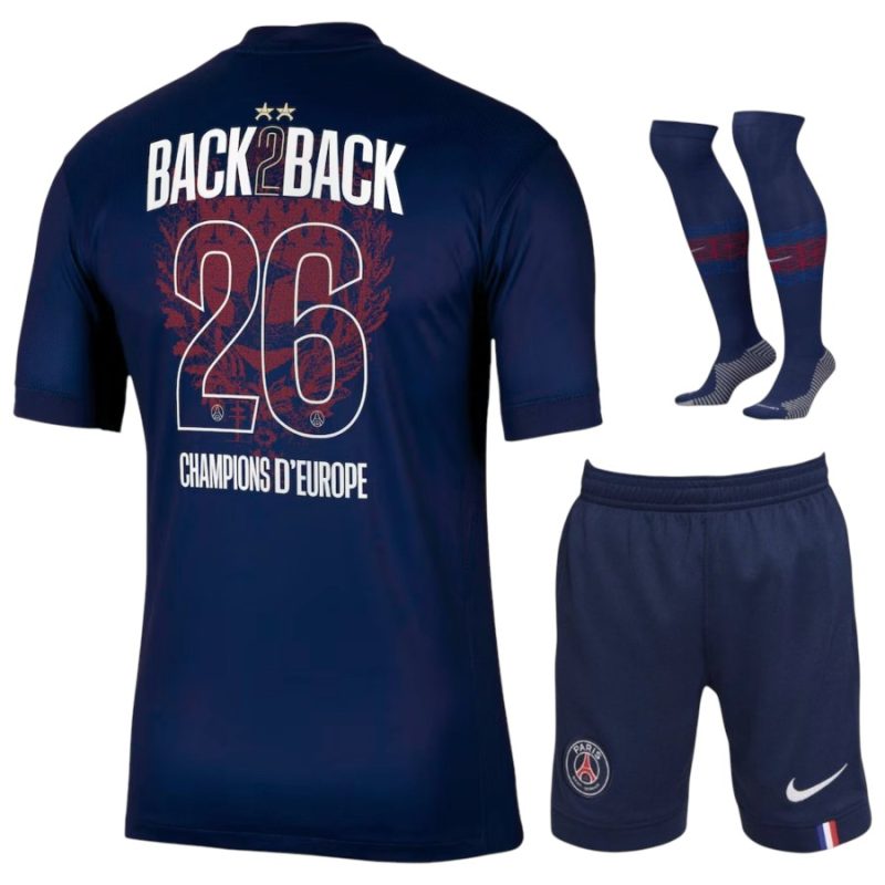 Maillot Kit Enfant PSG Domicile 2 étoiles Champion 26 Maillot Kit Enfant PSG Domicile 2 étoiles Champion 26