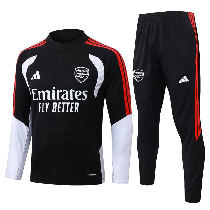 Survetement Arsenal Training 2026 2027 Noir Rouge