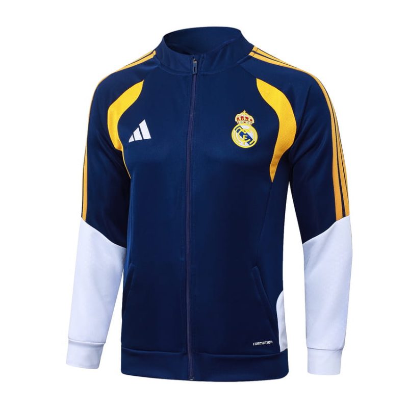 Survetement Real Madrid Veste 2026 2027 Bleu Foncé (3) Survetement Real Madrid Veste 2026 2027 Bleu Foncé