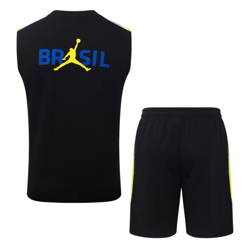 Debardeur Short Bresil 2026 2027 Noir Jaune (4) Debardeur Short Bresil 2026 2027 Noir Jaune