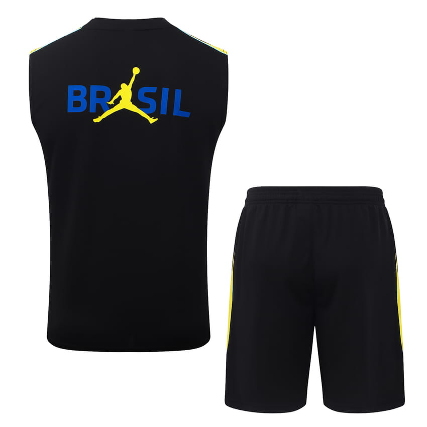Debardeur Short Bresil 2026 2027 Noir Jaune