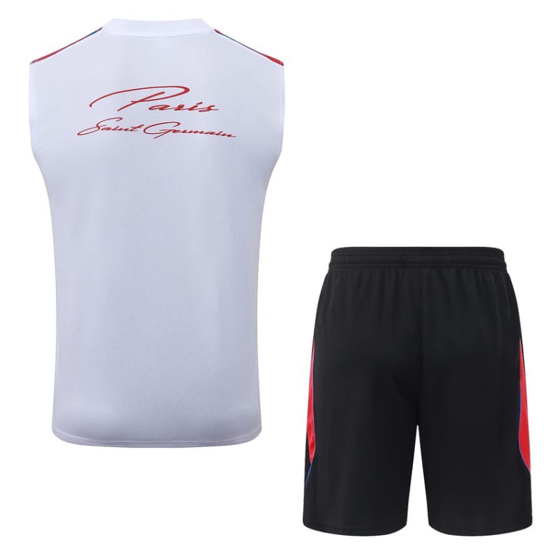 Debardeur Short PSG 2026 2027 Blanc Rouge (2) Debardeur Short PSG 2026 2027 Blanc Rouge