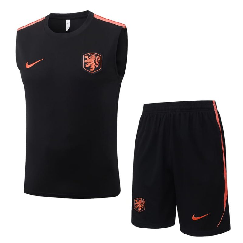 Debardeur Short Pays Bas 2026 2027 Noir Orange