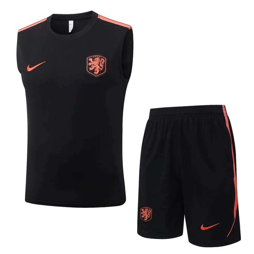 Debardeur Short Pays Bas 2026 2027 Noir Orange