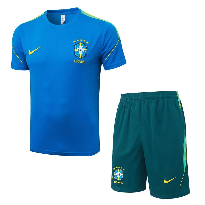 Ensemble Maillot Short Bresil 2026 2027 Bleu Ciel