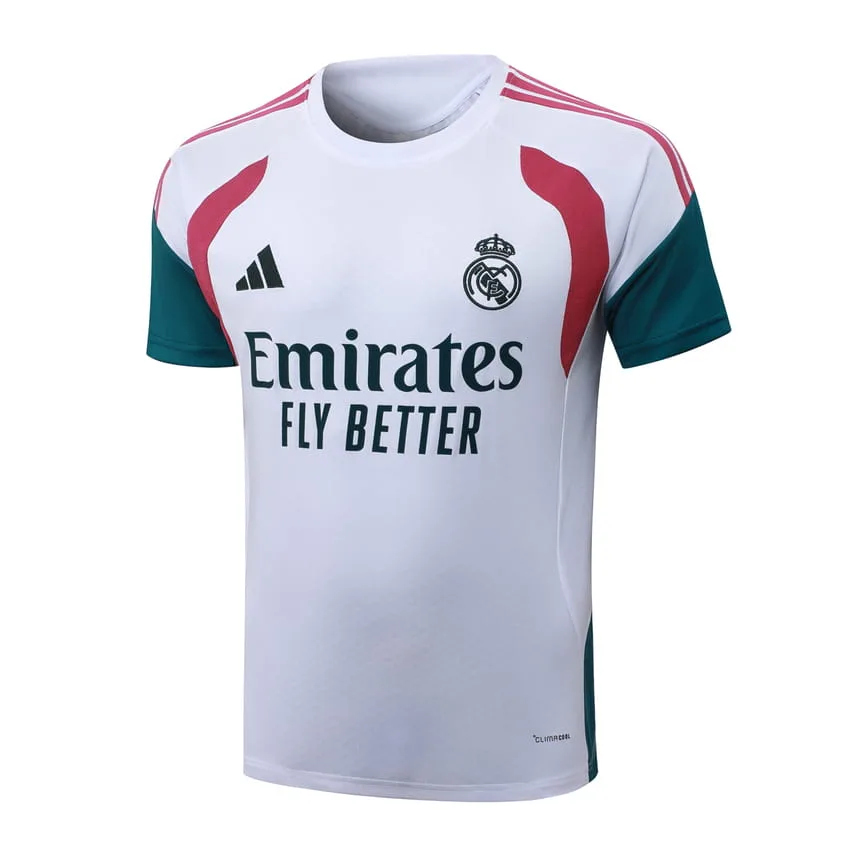 Conjunto de camiseta y pantalón corto blanco y rojo del Real Madrid 2026/2027