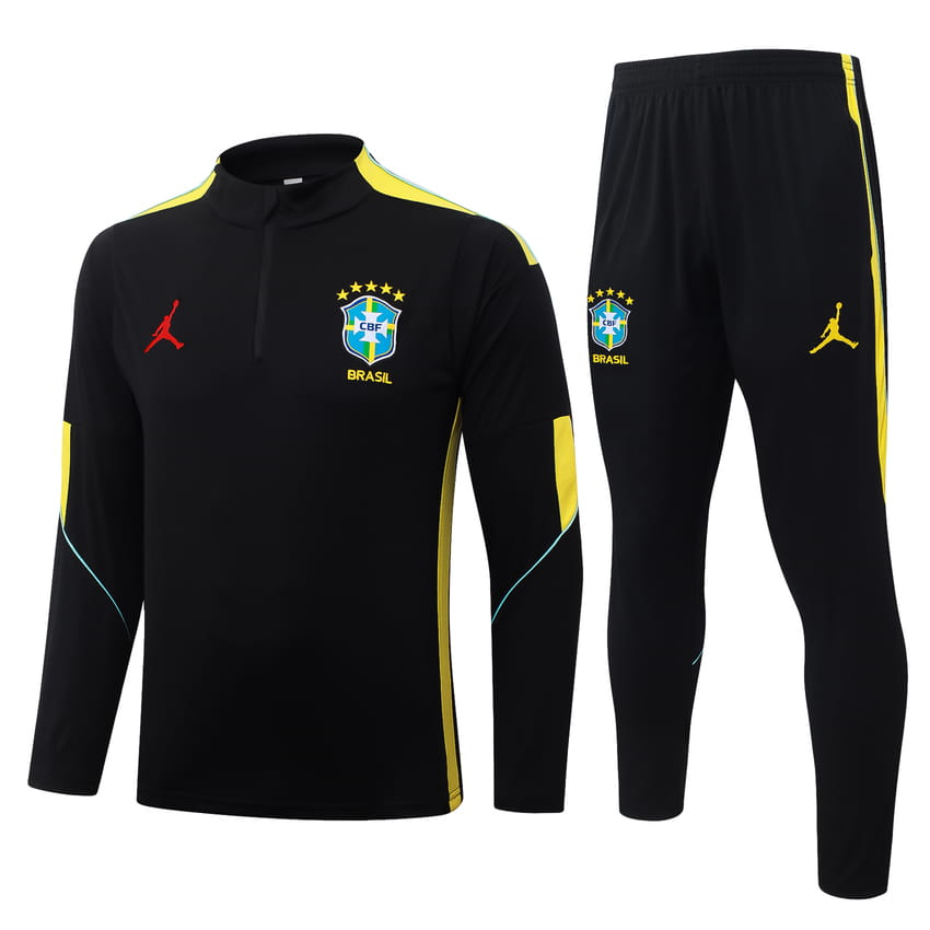 Survetement Bresil Training 2026 2027 Noir Jaune