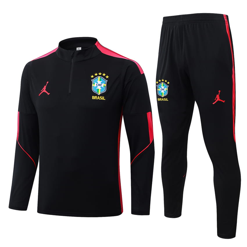 Survetement Bresil Training 2026 2027 Noir Rouge