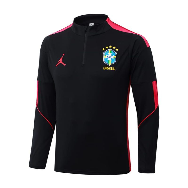 Survetement Bresil Training 2026 2027 Noir Rouge (2) Survetement Bresil Training 2026 2027 Noir Rouge