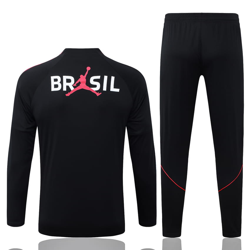 Survetement Bresil Training 2026 2027 Noir Rouge