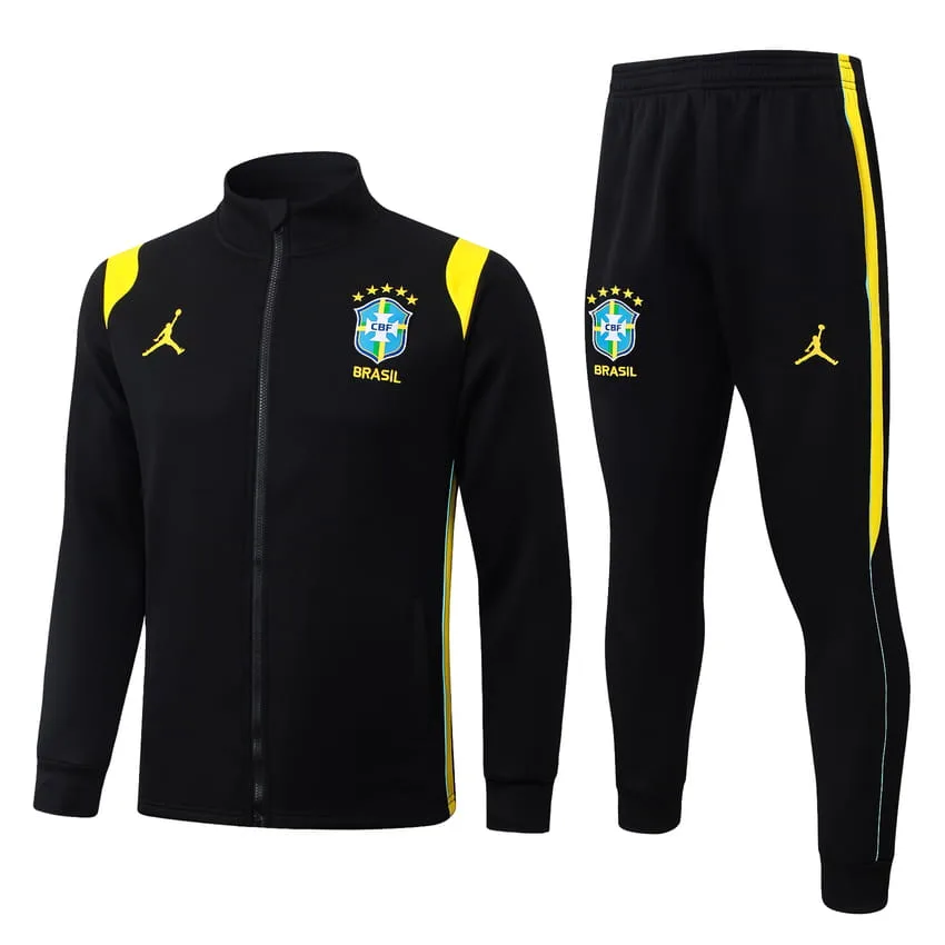 Brazil Tracksuit Jacket 2026 2027 Black Yellow