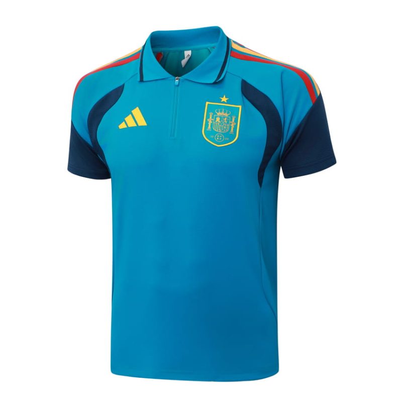 Survetement Espagne Polo 2026 2027 Bleu Clair (3) Survetement Espagne Polo 2026 2027 Bleu Clair