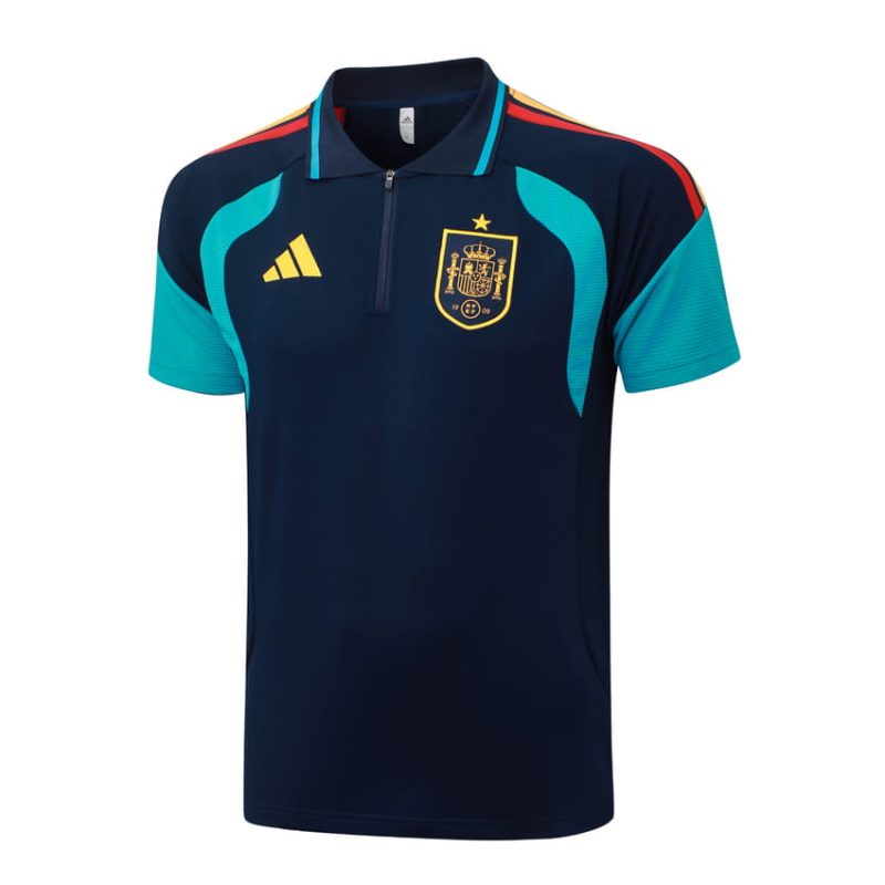 Survetement Espagne Polo 2026 2027 Bleu Sombre (4) Survetement Espagne Polo 2026 2027 Bleu Sombre
