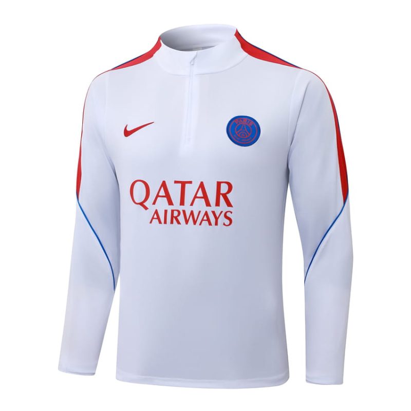 Survetement PSG Training 2026 2027 Blanc Rouge (2) Survetement PSG Training 2026 2027 Blanc Rouge