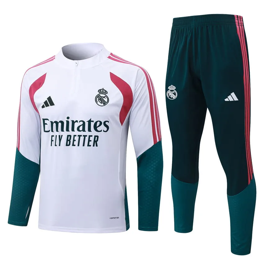 Survetement Real Madrid Training 2026 2027 Blanc Rouge