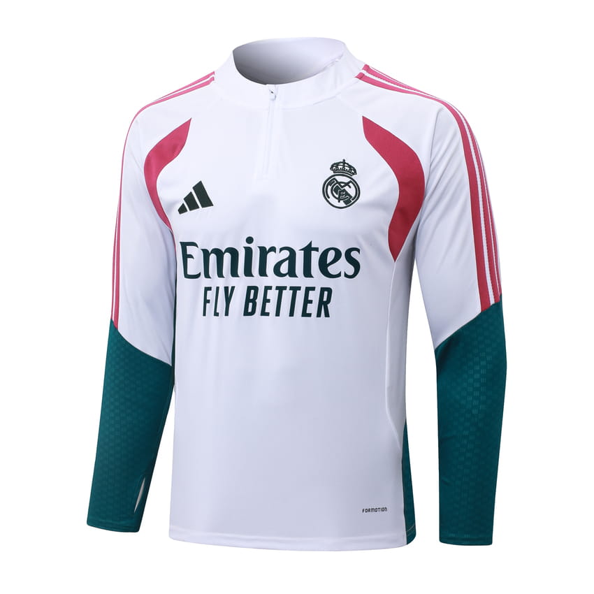 Survetement Real Madrid Training 2026 2027 Blanc Rouge