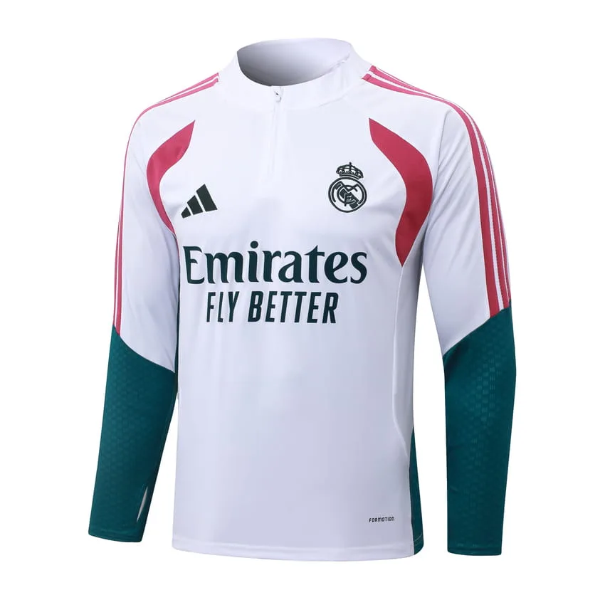 Survetement Real Madrid Training 2026 2027 Blanc Rouge