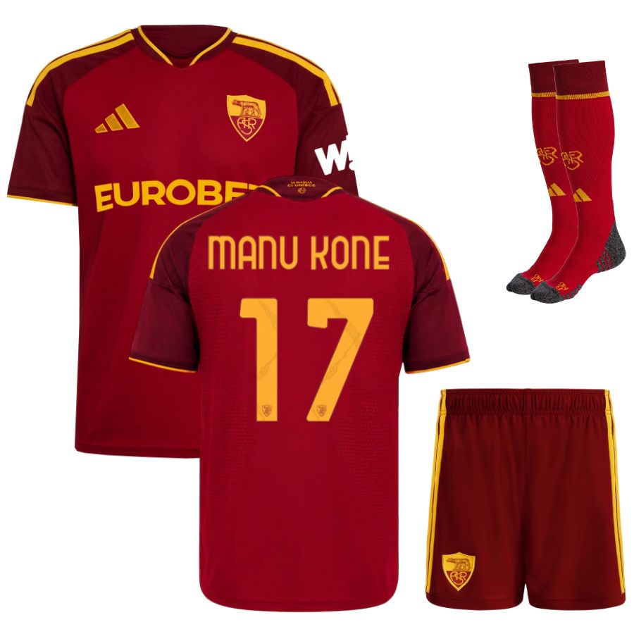 Maillot Kit Enfant AS Roma Domicile 2026 2027 Manu Kone
