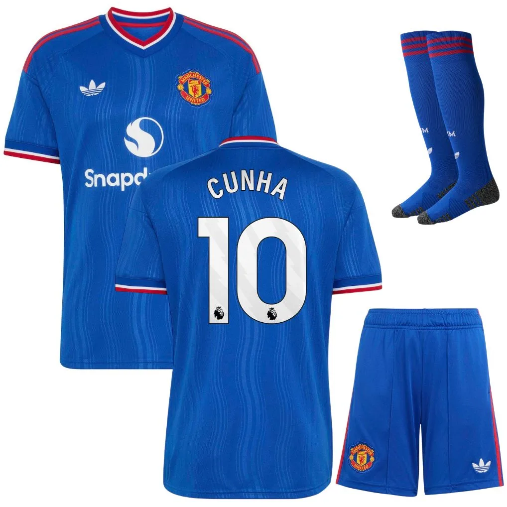 Manchester United Kids Away Kit 2026/2027 Cunha