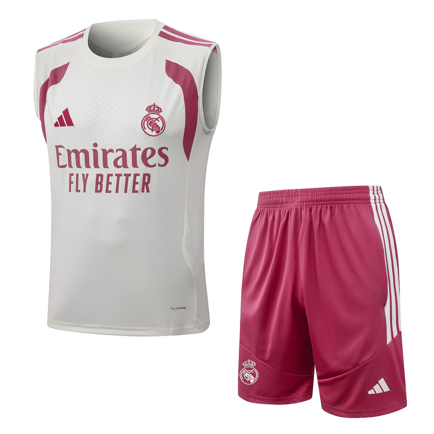 Debardeur Short Real Madrid 2026 2027 Beige Rouge