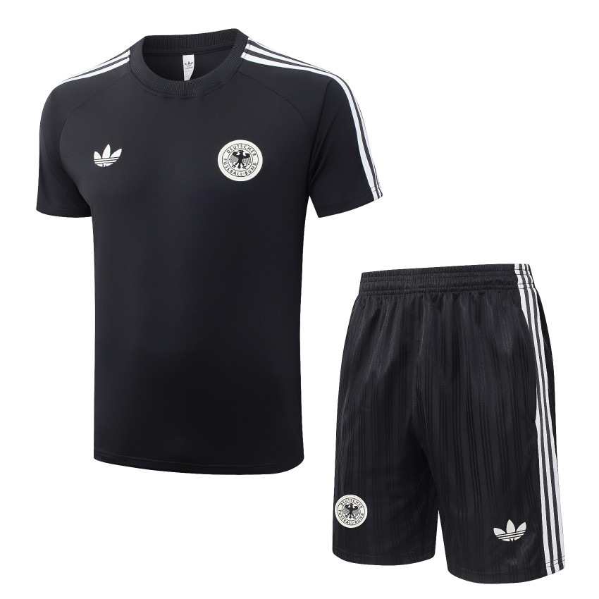 Ensemble Maillot Short Allemagne 2026 2027 Noir Blanc