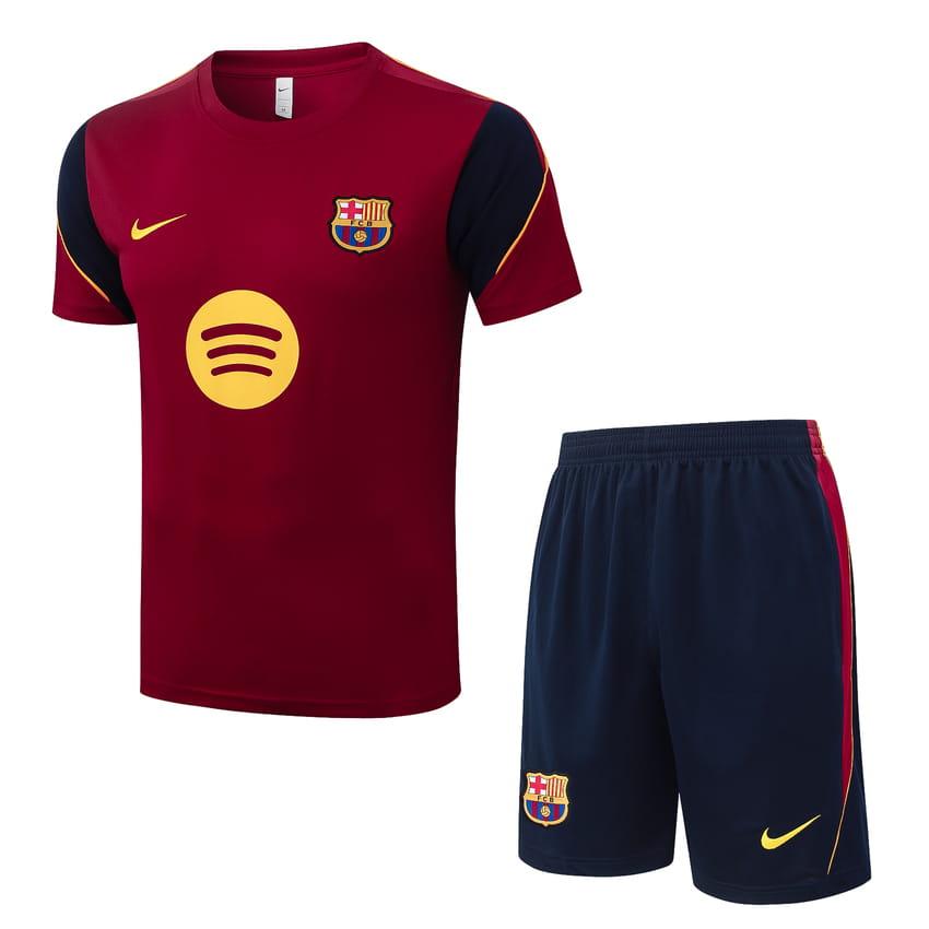 Ensemble Maillot Short Barca 2026 2027 Rouge Foncé