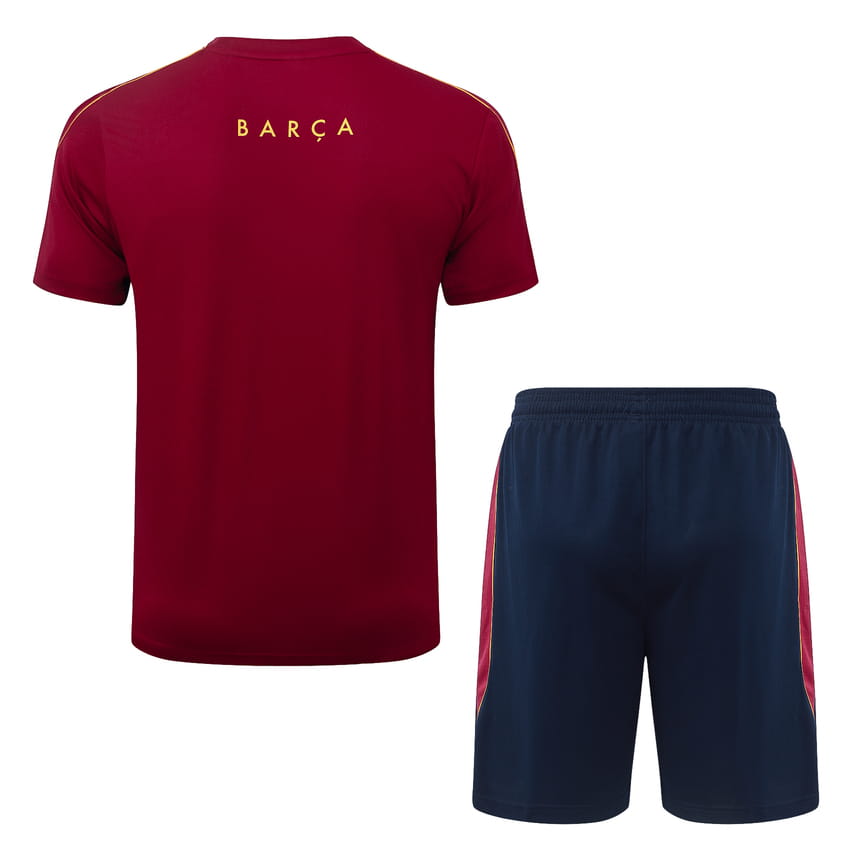 Ensemble Maillot Short Barca 2026 2027 Rouge Foncé